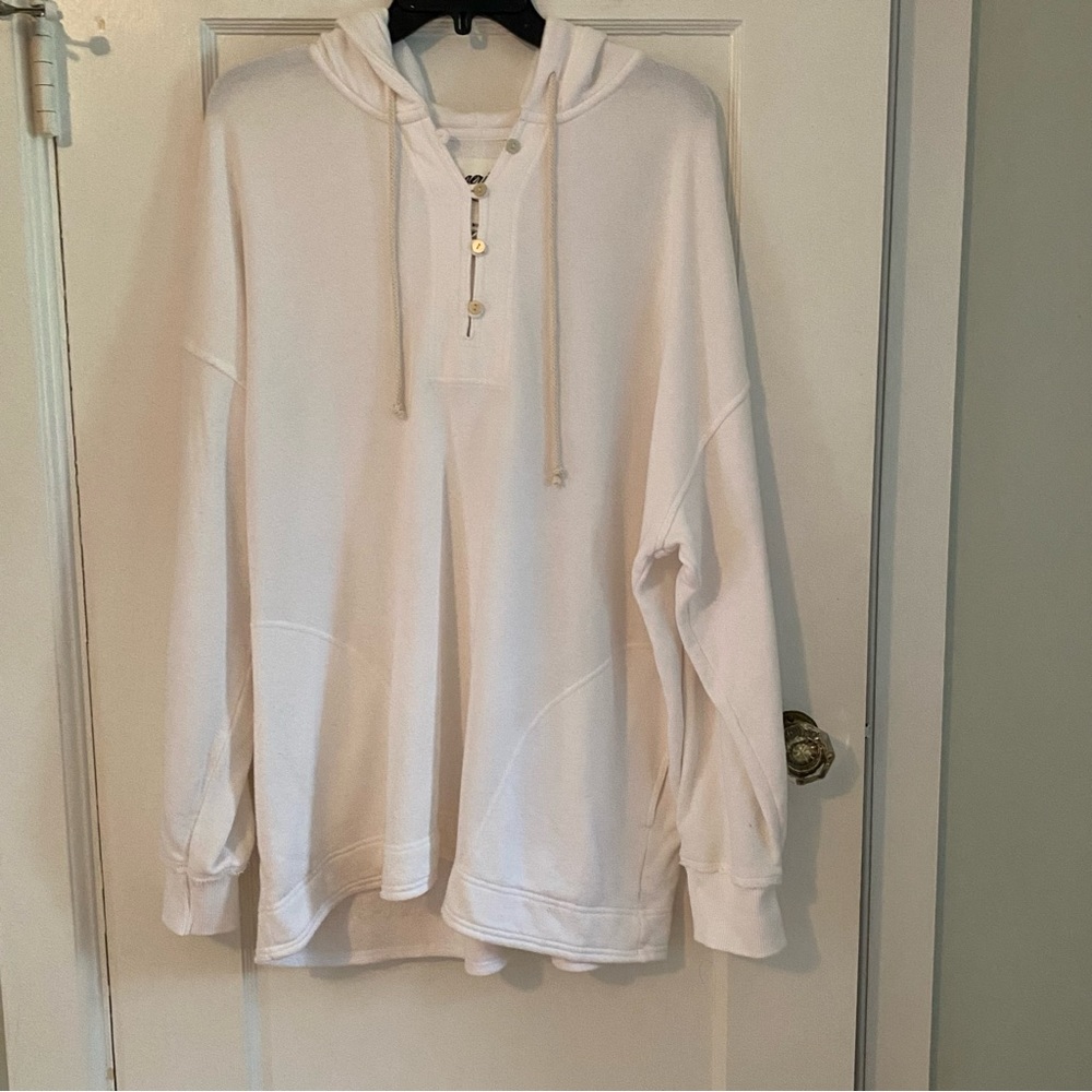Aerie White Long Sleeve Oversize Hoodie Size Medium - Picture 1 of 12